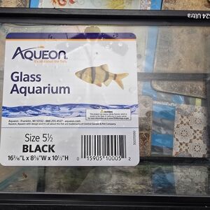 Aqueon Standard 5.5 Gallon Open-Glass Aquarium Tank w/ Decors, Background Poster